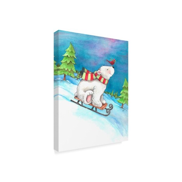 Melinda Hipsher 'Polar Bear And Sled' Canvas Art,35x47